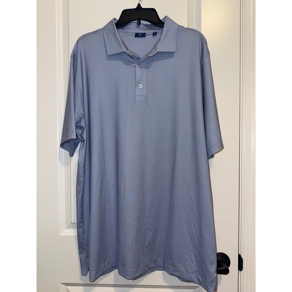 FootJoy Golf Polo Mens XL Blue Excellent Geometric Performance Athletic Gorpcore
